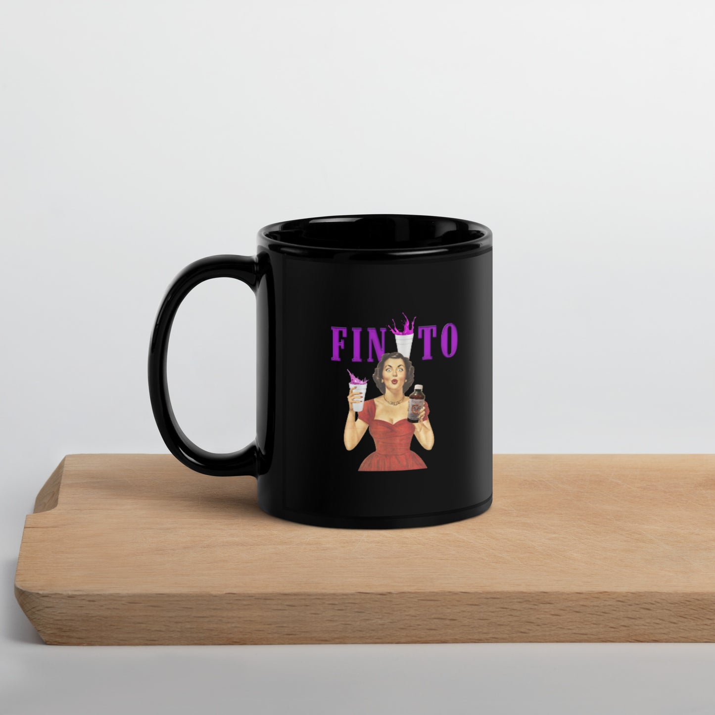 Finito Black Glossy Mug