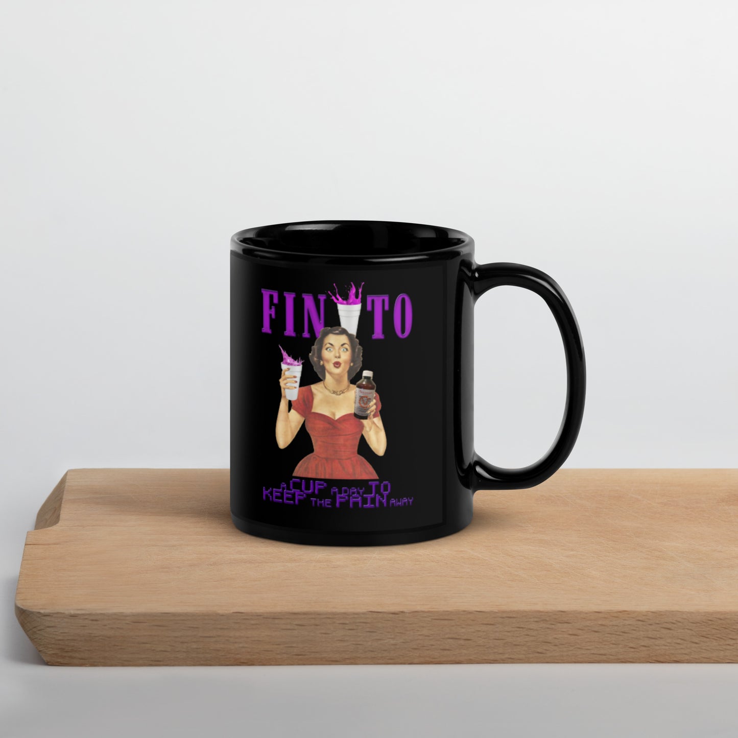 FINITO Black Glossy Mug