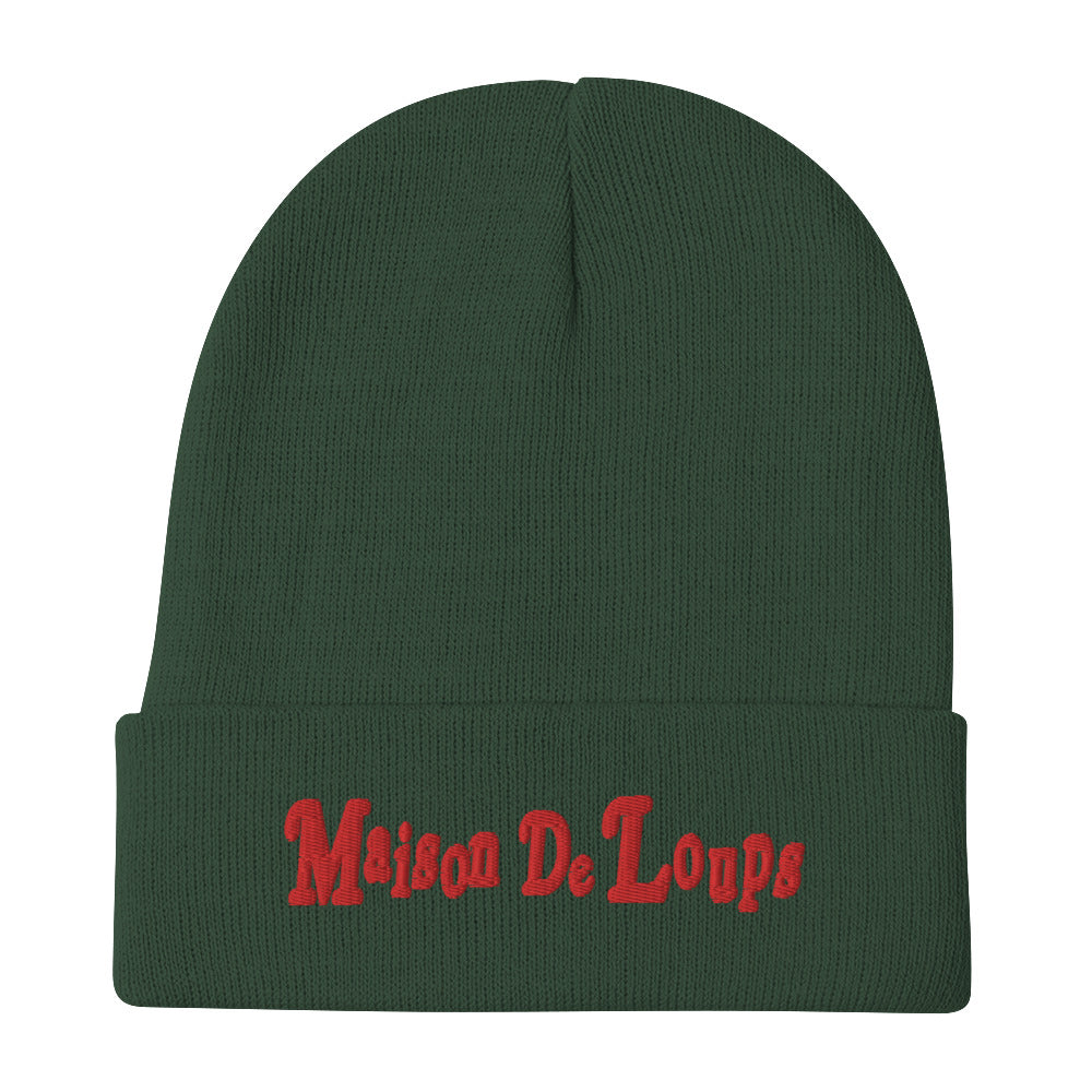 Maison de Loups Embroidered Beanie